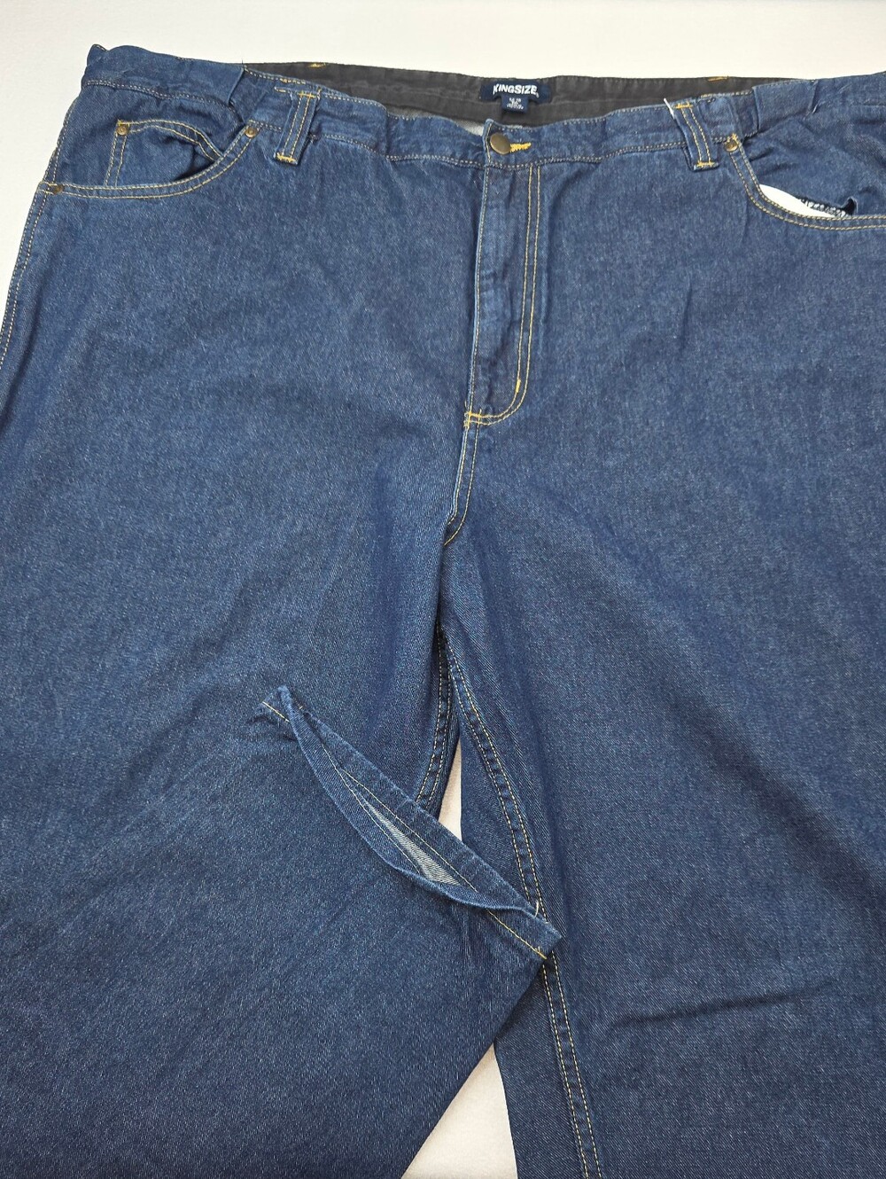King Size Men's Straight Denim Jeans Size 52 Big & Tall Dark Blue CV-3810